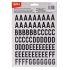 Apli Letras de Palo Mayusculas Adhesivas - Altura 20mm - Color Negro - Pack de 4 Hojas (301 Letras)