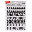 Apli Letras de Palo Mayusculas Adhesivas - Altura 20mm - Color Negro - Pack de 4 Hojas (301 Letras)