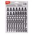 Apli Letras Adhesivas de Palo Mayusculas - Altura 25mm - Color Negro - Pack de 4 Hojas con 209 Letras