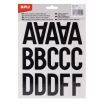 Apli Letras de Palo Mayusculas Adhesivas - Altura 50mm - Pack de 5 Hojas - Color Negro - Facil Identificacion y Señalizacion