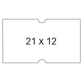 Apli Etiquetas Blancas para Maquinas Etiquetadoras de Precios de 1 Linea - Tamaño 21x12mm - Pack de 6 Rollos con 1000 Etiquetas Cada Uno - Adhesivo Permanente con Cantos Rectos - Compatibles con Etiquetadoras Apli Modelo 101418 y 101948