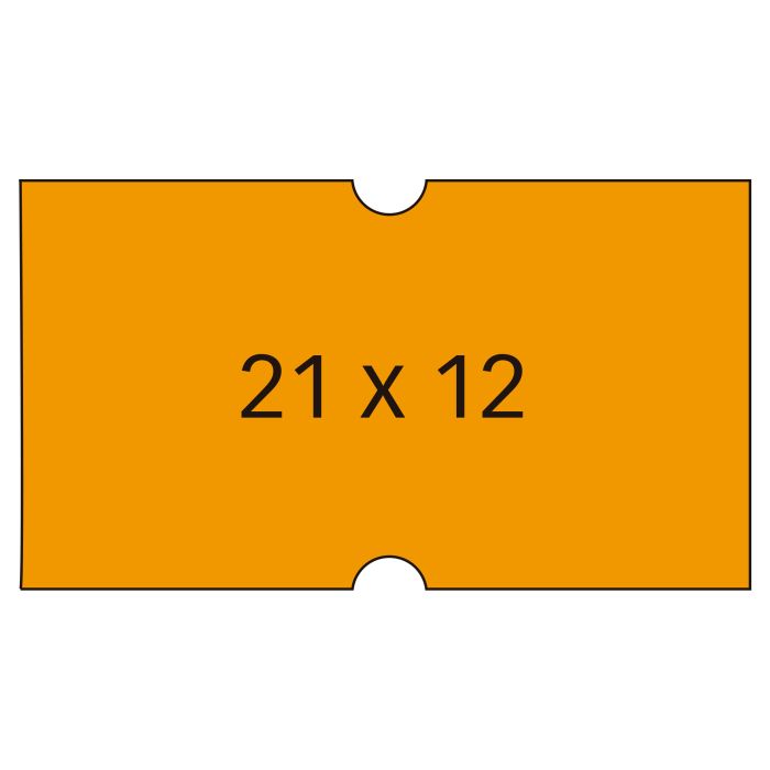 Apli Etiquetas Naranjas para Maquinas de Precios de 1 Linea - Tamaño 21x12mm - Pack de 6 Rollos - Adhesivo Permanente - Compatibles con Modelos 101418 y 101948