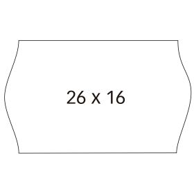 Apli Etiquetas Blancas para Maquinas Etiquetadoras de Precios de 2 Lineas - Tamaño 26 x 16mm - Adhesivo Permanente con Cantos Sinusoidales - Alta Calidad y Compatibles con Modelos 101419 y 102365