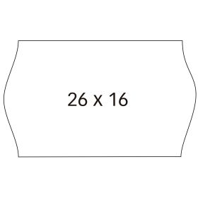 Apli Etiquetas Blancas de Alta Calidad para Maquinas Etiquetadoras de Precios de 2 Lineas - Tamaño 26 x 16mm - Adhesivo Removible - Cantos Sinusoidales - Pack de 6 Rollos con 1000 Etiquetas Cada Uno