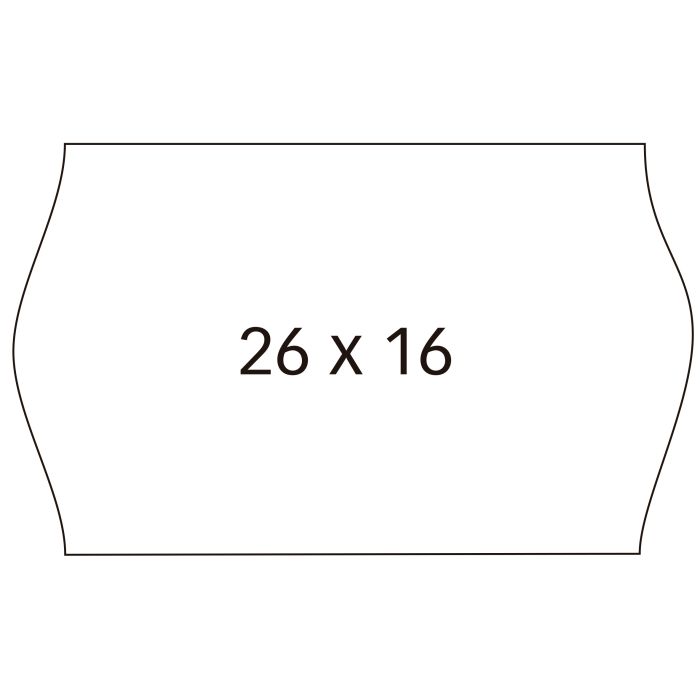 Apli Etiquetas Blancas de Alta Calidad para Maquinas Etiquetadoras de Precios de 2 Lineas - Tamaño 26 x 16mm - Adhesivo Removible - Cantos Sinusoidales - Pack de 6 Rollos con 1000 Etiquetas Cada Uno