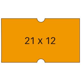 Apli Etiquetas Naranjas 21x12mm para Maquinas de Precios de 1 Linea - Pack de 6 Rollos con 1000 Etiquetas/Rollo - Adhesivo Removible y Cantos Rectos - Alta Calidad para Marcaje Claro y Preciso - Compatibles con Etiquetadoras Apli Modelo 101418 y 101948