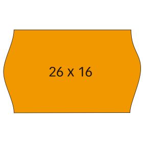 Apli Etiquetas Naranjas Removibles 26x16mm para Maquinas de Precios de 2 Lineas - Pack de 6 Rollos - Cantos Sinusoidales - Alta Calidad de Marcaje
