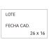 Apli Etiquetas Blancas Removibles 26x16mm para Etiquetadoras de Precios de 2 Lineas - Pack de 6 Rollos - Preimpresas con "Lote" y "Fecha Cad" - Compatibles con Modelos 101419 y 102365