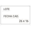 Apli Etiquetas Blancas Removibles 26x16mm para Etiquetadoras de Precios de 2 Lineas - Pack de 6 Rollos - Preimpresas con "Lote" y "Fecha Cad" - Compatibles con Modelos 101419 y 102365