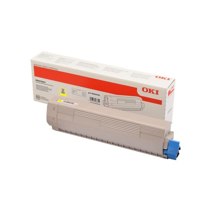 OKI C833/C843 Amarillo Cartucho de Toner Original - 46443101