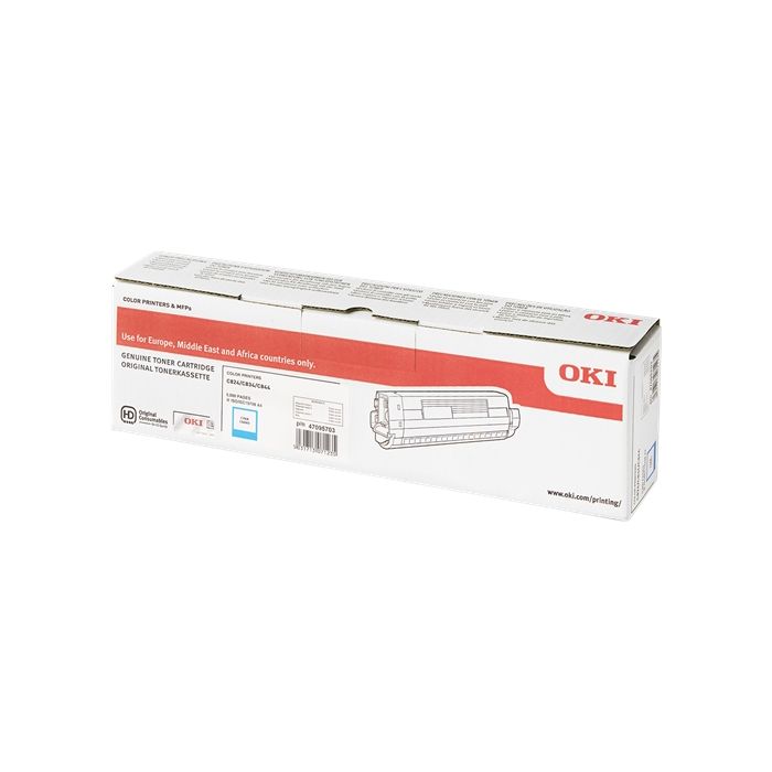 OKI C824/C834/C844 Cyan Cartucho de Toner Original - 47095703