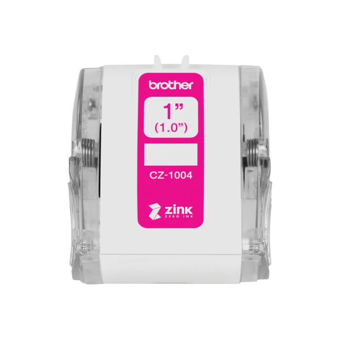 Brother CZ1004 Rollo de Etiquetas Originales de Tamaño Personalizado - Ancho 25mm x 5 metros - Zero Ink