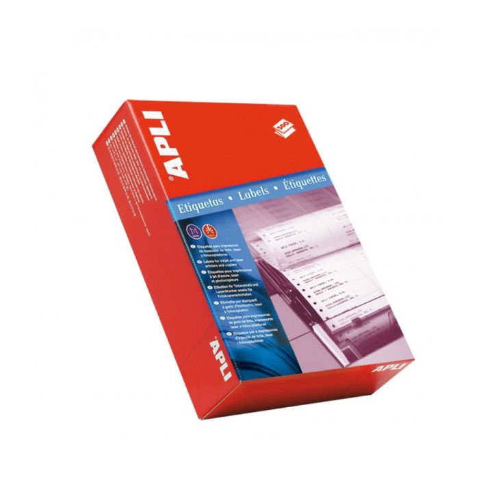 Apli Pack de 36.000 Etiquetas Permanentes en Continuo 31,0 x 23,3mm - 500 Pliegues, 72 Etiquetas por Pliegue - Para Impresoras Matriciales