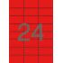 Apli Etiquetas Rojas Permanentes 70.0 x 37.0mm 20 Hojas
