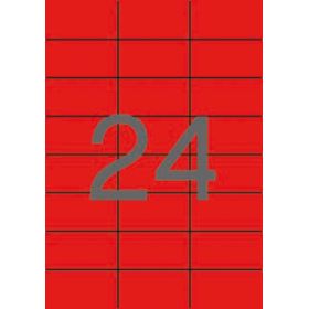 Apli Etiquetas Rojas Permanentes 70.0 x 37.0mm 20 Hojas