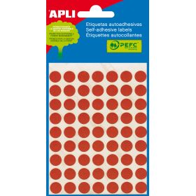 Apli Etiquetas Minibolsa Rojas Ø 10.0mm 5 Hojas