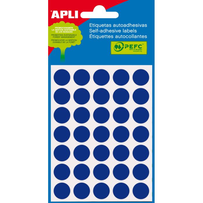 Apli Etiquetas Minibolsa Azules Ø 13.0mm 5 Hojas