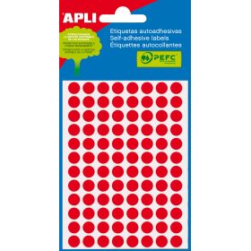 Apli Etiquetas Minibolsa Rojo Fluorescente Ø 8.0mm 3 Hojas