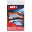 Apli Bolsillos Adhesivos para Etiquetas - Tamaño 25x75mm - Cambia la Informacion de la Etiqueta Segun tus Necesidades - Contiene 12 Bolsillos por Bolsa