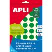 Apli Etiquetas 10 Verdes Ø 19mm 8 Hojas