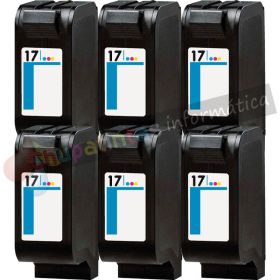 HP 17 Color Pack de 6 Cartuchos de Tinta Genéricos
