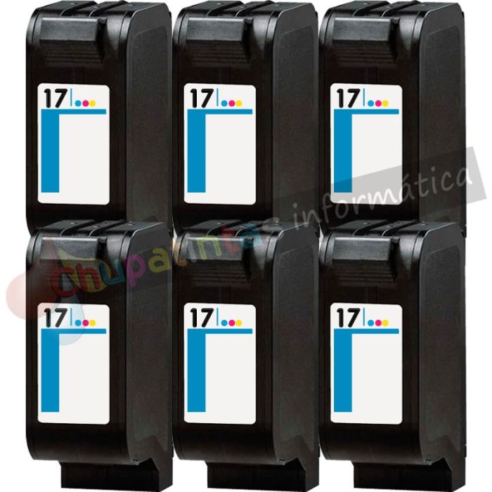 HP 17 Color Pack de 6 Cartuchos de Tinta Genéricos