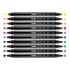 Milan Pack de 10 Rotuladores Bicolor Doble Punta - Punta Conica 5mm - Tinta al Agua - Lavable - Colores Surtidos