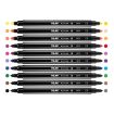 Milan Pack de 10 Rotuladores Bicolor Doble Punta - Punta Conica 5mm - Tinta al Agua - Lavable - Colores Surtidos