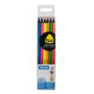 Milan Fluo Pack de 6 Lapices Triangulares de Colores - Mina 2.9mm - Ergonomicos - Resistente a la Rotura - Madera de Tilo - Colores Surtidos
