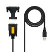 Nanocable Conversor USB a Serie Impresoras - Tipo A/M-RS232 DB9/M DB25/M - 1,8 m - Color Negro