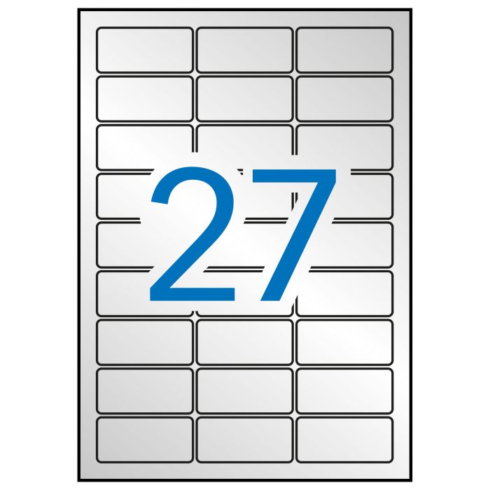 Apli Etiquetas Metalizadas Plata 63.5 x 29.6mm 20 Hojas
