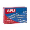 Apli Clips Alambre Nº 1½ (26mm) - Acabado Niquel Brillante - Alta Resistencia a la Oxidacion - Caja con 100 Clips