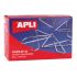 Apli Clips Mariposa Alambre Nº 10 (40mm) Acabado Galvanizado-Plata-Organiza tus Documentos con Estilo-Caja con 50 Clips