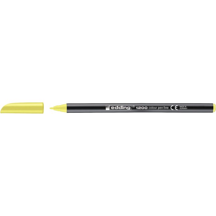 Edding 1200 Rotulador - Punta Redonda - Trazo 1mm - Tinta con Base de Agua - Color Amarillo Neon