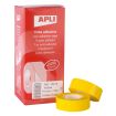 Apli Cinta Adhesiva Amarilla 19mm x 33m - Resistente al Agua y a la Intemperie - Facil de Cortar con las Manos - Ideal para Etiquetar y Marcar - Amarillo