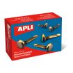 Apli Encuadernadores Metalicos Dorados 17mm - Caja de 100 - sin Arandela - Aptos para Todo Tipo de Documentos - Ideales para Encuadernar y Manualidades