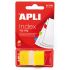 Apli Indices Adhesivos Film Zigzag 45x25mm Dispensador de 50 - Adhesivo Removible - Zigzag para Facil Identificacion - Amarillo