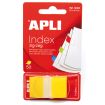 Apli Indices Adhesivos Film Zigzag 45x25mm Dispensador de 50 - Adhesivo Removible - Zigzag para Facil Identificacion - Amarillo