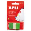 Apli Indices Adhesivos Film Zigzag 45x25mm - Dispensador de 50 Indices - Adhesivo de Calidad - Facil de Despegar - Diseño Zigzag - Verdes