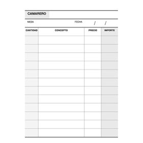 Apli Talonario Camarero 1/8 Duplicado Natural - Ideal para Restaurantes y Bares - 88 Hojas - Numeracion Consecutiva - Tamaño Compacto - Marron