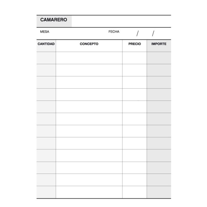 Apli Talonario Camarero 1/8 Triplicado Natural - Formato Compacto - 3 Copias - Numeracion Consecutiva - Resistente al Agua - Marron