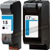 HP 45/15 Negro + HP 17 Color Pack de 2 Cartuchos de Tinta Genericos