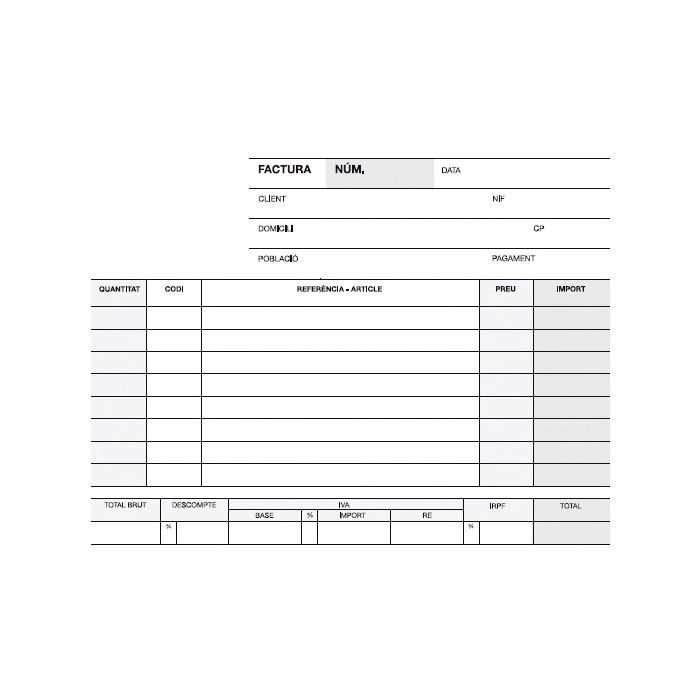 Apli Talonario Factura 1/8 Apaisado Duplicado A-67 - Numeracion Secuencial - Papel Autocopiativo - 2 Copias - Tamaño 210x105mm - Blanco