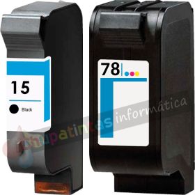 HP 45/15 Negro + HP 78 Color Pack de 2 Cartuchos de Tinta Genéricos-1