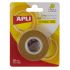Apli Cinta Adhesiva Doble Cara 30mm x 10m - Facil de Cortar y Aplicar - Adhesion Fuerte y Duradera - Transparente Transparente