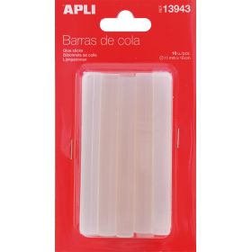 Apli Recambio de Barras de Adhesivo Termofusible - Ø11mmx10cm - Precision y Limpieza en Trabajos de Bricolaje y Manualidades No Gotea Compatible con Pistolas Ø11mm