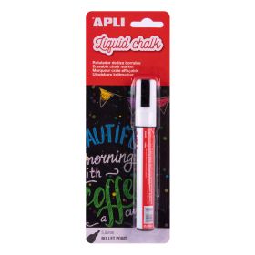 Apli Rotulador de Tiza Liquida - Punta Redonda de 5.5mm - Facil de Borrar con Paño Humedo - Secado Rapido y Uso Sencillo - Base Agua Libre de Toxicos