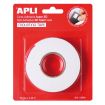 Apli Cinta Adhesiva Doble Cara Foam 3D - 19mm x 228m - Adhesion Fuerte y Duradera - Ideal para Manualidades y Decoracion - Blanco