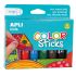 Apli Color Sticks Temperas Solidas - Pack de 6 Unidades de 10g - Acabado Satinado sin Necesidad de Barniz - Secado Rapido en Menos de 3 Minutos - Efecto Cera o Tempera Segun la Presion Ejercida