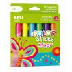 Apli Color Sticks Temperas Solidas Fluorescentes - Pack 6 Unidades de 6g - Acabado Satinado sin Necesidad de Barniz - Secado Rapido en Menos de 3 Minutos - Efecto Cera o Tempera Segun la Presion